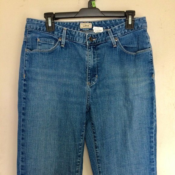 L.L Bean Jeans Womens Size 10 Regular Blue Denim Straight Pockets Mid Ri… - Picture 6 of 12